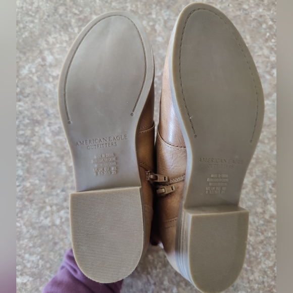 Women's AE Brown Western Ankle Boots - Picture 7 of 8